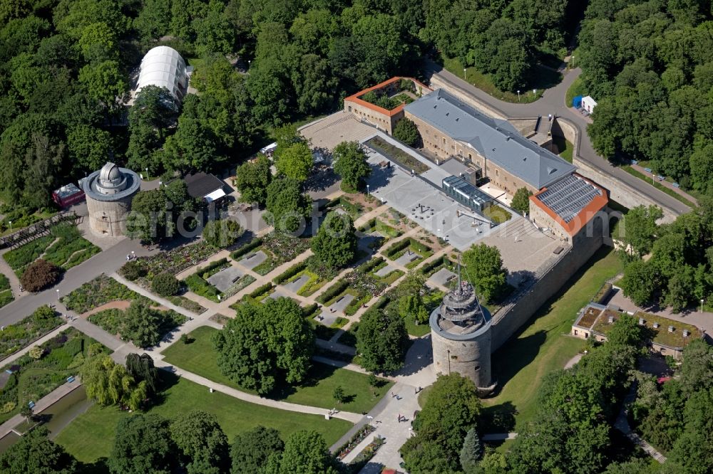 Aerial photograph Erfurt - Museum building ensemble of the German horticulture museum on the area of the Erfurt Buga 2021 in the district of Bruehlervorstadt in Erfurt in the federal state Thuringia, Germany