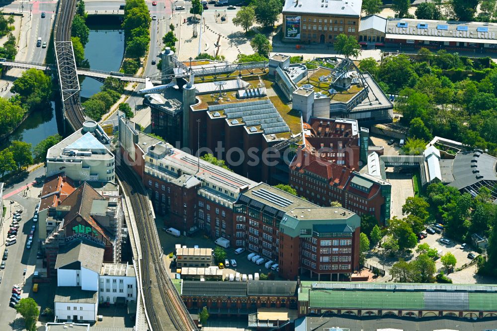 Berlin from the bird's eye view: Museum building ensemble of the German technology museum of Berlin (DTMB) on the Tempelhofer shore in the district Kreuzberg in Berlin, Germany