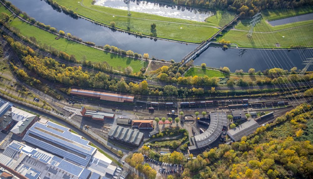 Aerial image Bochum - Museum building ensemble railway museum of Bochum in the district of Dahlhausen in Bochum in the federal state North Rhine-Westphalia