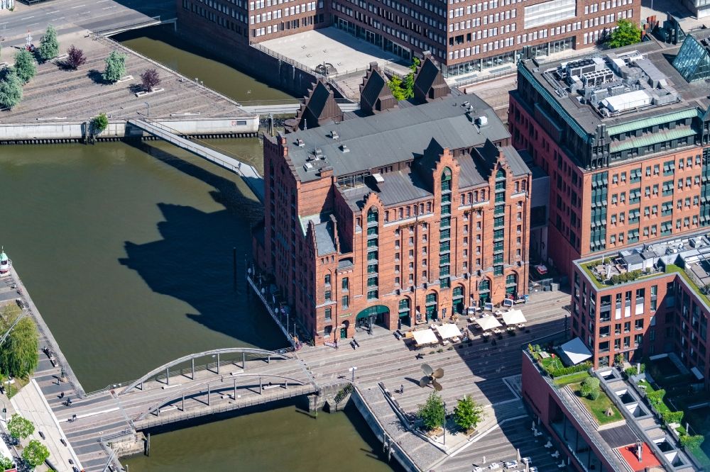 Hamburg from above - Museum building ensemble Internationales Maritimes Museum on Koreastrasse in the district HafenCity in Hamburg, Germany