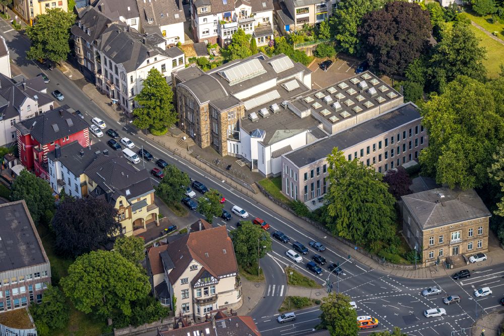 Aerial photograph Witten - Museum building ensemble Maerkisches Museum at the Husemann street in Witten in North Rhine-Westphalia