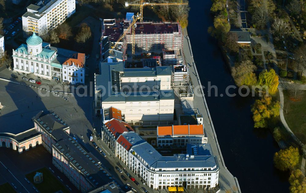 Aerial image Potsdam - Museum building ensemble Museum Barberini on Humboldtstrasse in the district Northern Downtown in Potsdam in the state Brandenburg, Germany