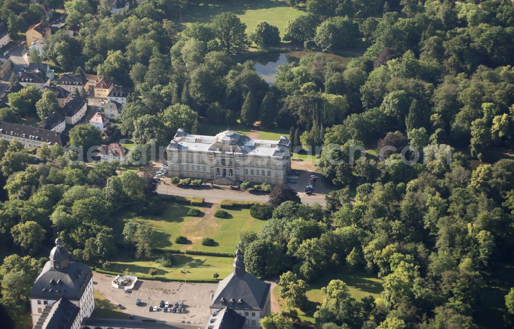 Aerial image Gotha - Museum Herzogliches Museum in the castle park in the city center on street Parkallee of Gotha in the state of Thuringia