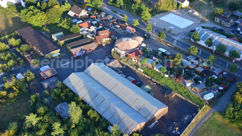 Aerial image Kircheib - Residential area model home park- single-family house- settlement of Steinhauer Holzhaus GmbH on street Hauptstrasse in Kircheib in the state Rhineland-Palatinate, Germany