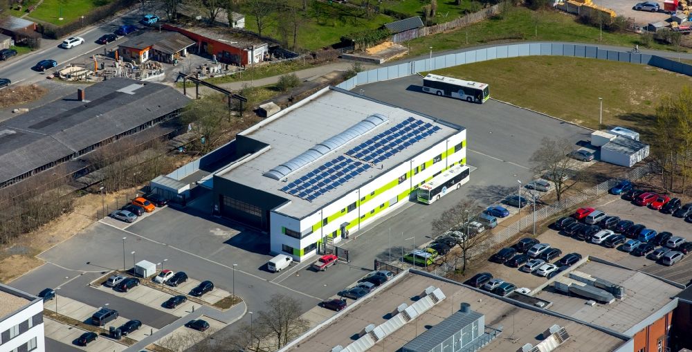 Witten from above - Depot of the Municipal Transport Company of Killer Citybus GmbH & CO KG on Pferdebachstrasse in Witten in the state North Rhine-Westphalia, Germany