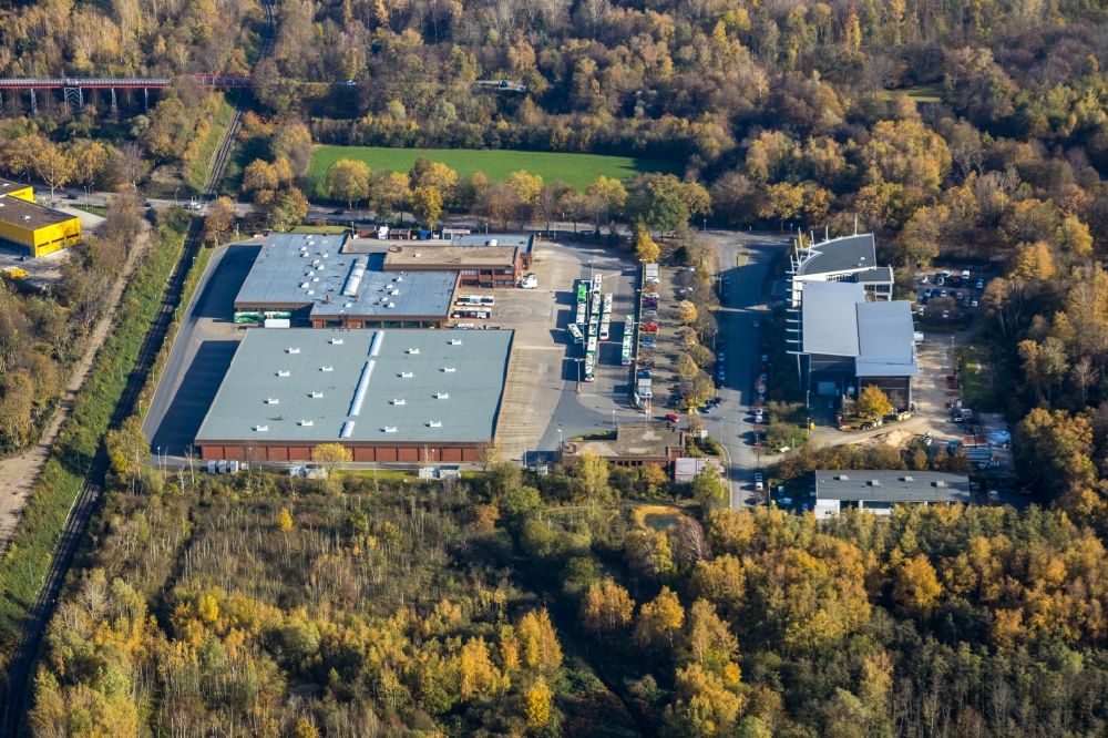 Aerial image Gelsenkirchen - Depot of the Municipal Transport Company BOGESTRA AG on Exterbruch in Gelsenkirchen in the state North Rhine-Westphalia, Germany
