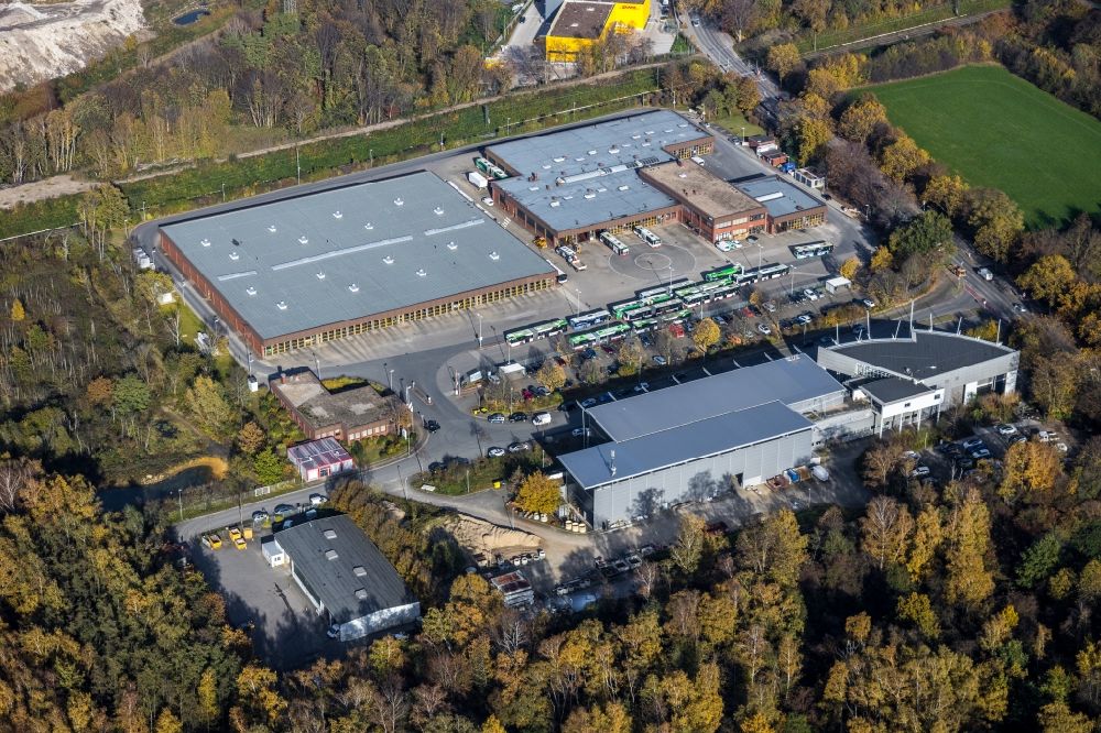Aerial photograph Gelsenkirchen - Depot of the Municipal Transport Company BOGESTRA AG on Exterbruch in Gelsenkirchen in the state North Rhine-Westphalia, Germany