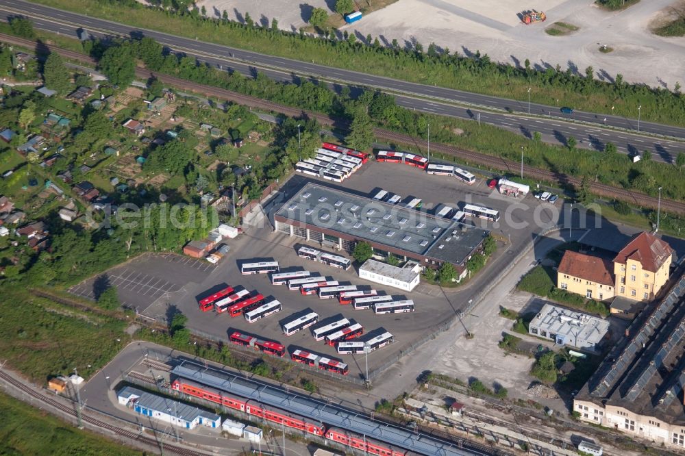 Aerial image Tübingen - Depot of the Municipal Transport Company BRG Stuttgart GmbH in the district Derendingen in Tuebingen in the state Baden-Wuerttemberg