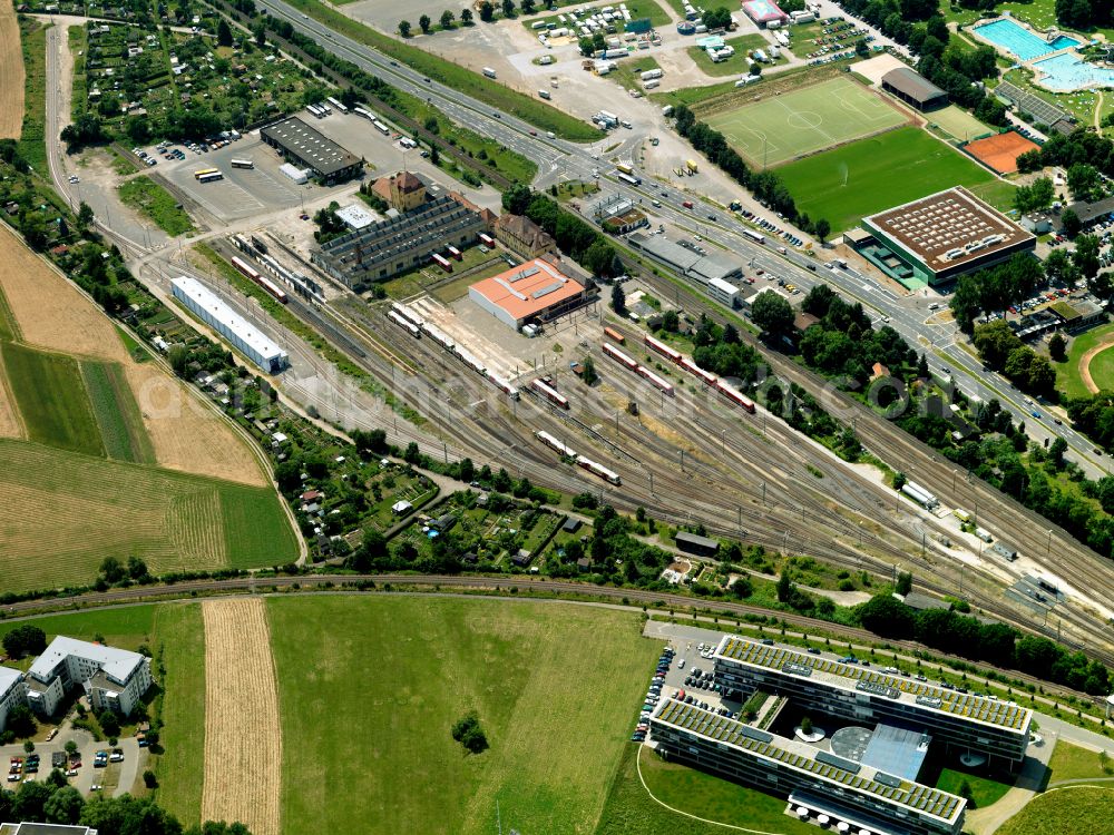 Aerial photograph Tübingen - Depot of the Municipal Transport Company BRG Stuttgart GmbH in the district Derendingen in Tuebingen in the state Baden-Wuerttemberg