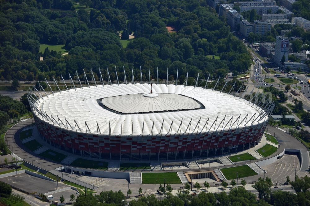 Aerial photograph Warschau - The new built stadium National Stadium in Warsaw bevore opening EM 2012 in Poland