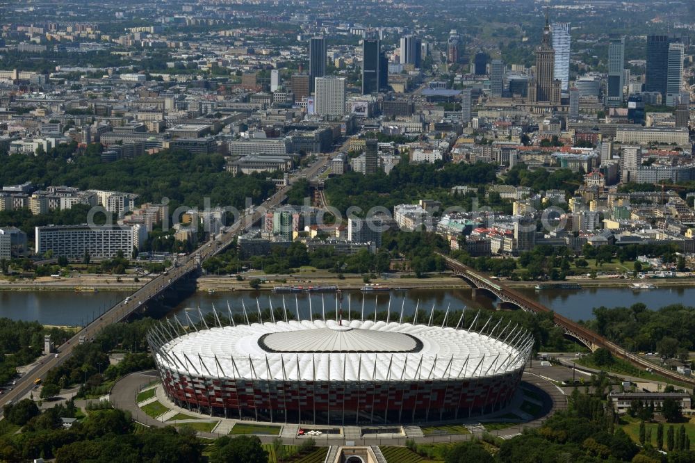 Aerial image Warschau - The new built stadium National Stadium in Warsaw bevore opening EM 2012 in Poland