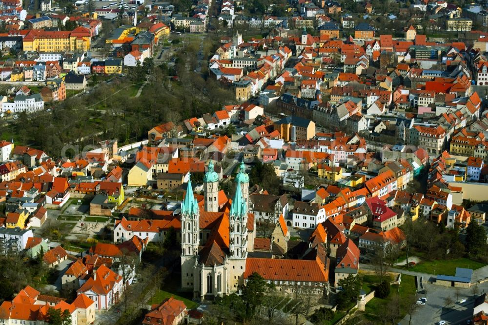Naumburg (Saale) from the bird's eye view: Four-tower church building of the UNESCO World Heritage Site Naumburg Cathedral of St. Peter and St. Paul on Domplatz in Naumburg - Saale - in the state Saxony-Anhalt, Germany