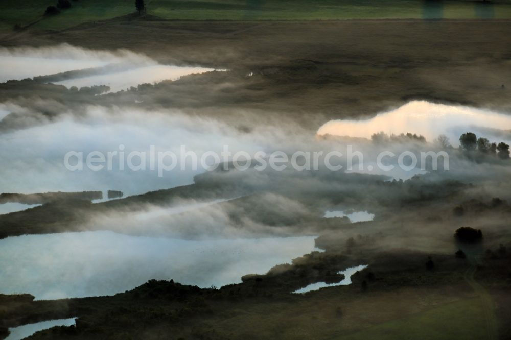 Aerial photograph Roskow - Weather related fog banks and cloud layer in Roskow in the state Brandenburg, Germany