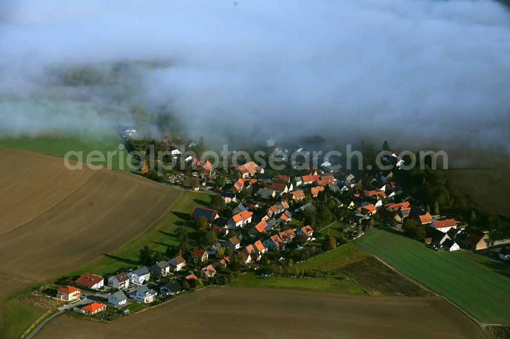 Aerial photograph Roth - Weather related fog banks and cloud layer in Roth in the state Rhineland-Palatinate, Germany