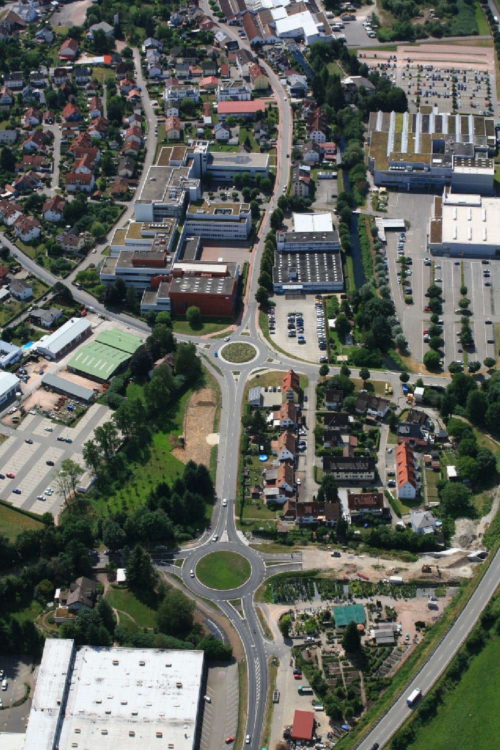 Aerial image Maulburg - Construction of the roundabout and road course for connection to the federal highway B317 in Maulburg in the state of Baden-Wuerttemberg