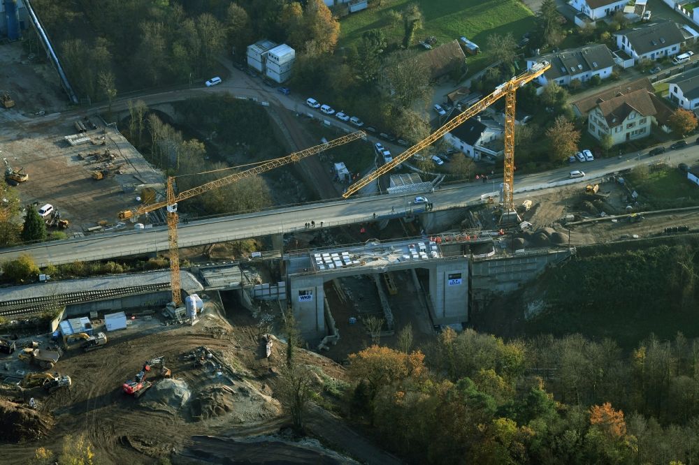 Aerial photograph Albbruck - New construction of the railway bridge in the district Metteberberg in Albbruck in the state Baden-Wurttemberg, Germany