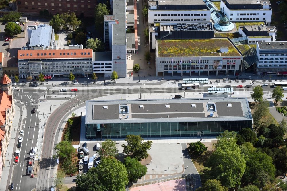 Aerial image Dessau - Building Bauhaus-Museum on Kavalierstrasse corner Friedrichstrasse in Dessau in the state Saxony-Anhalt, Germany