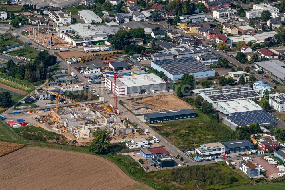 Aerial photograph Emmendingen - New building construction site in the industrial park Alfred-Walz Strasse in Emmendingen in the state Baden-Wuerttemberg, Germany