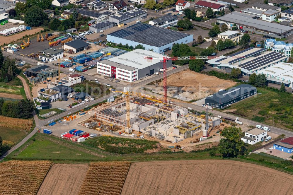Aerial image Emmendingen - New building construction site in the industrial park Alfred-Walz Strasse in Emmendingen in the state Baden-Wuerttemberg, Germany
