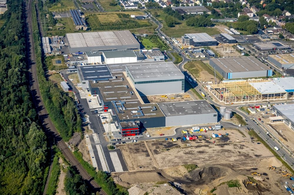 Gelsenkirchen from the bird's eye view: New building construction site in the industrial park on Bruesseler Strasse in Gelsenkirchen at Ruhrgebiet in the state North Rhine-Westphalia, Germany