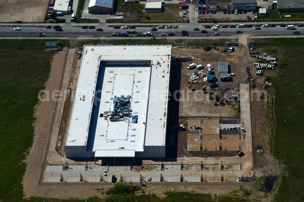 Berlin from the bird's eye view: New building construction site in the industrial park CleanTech Business Park in the district Marzahn in Berlin, Germany