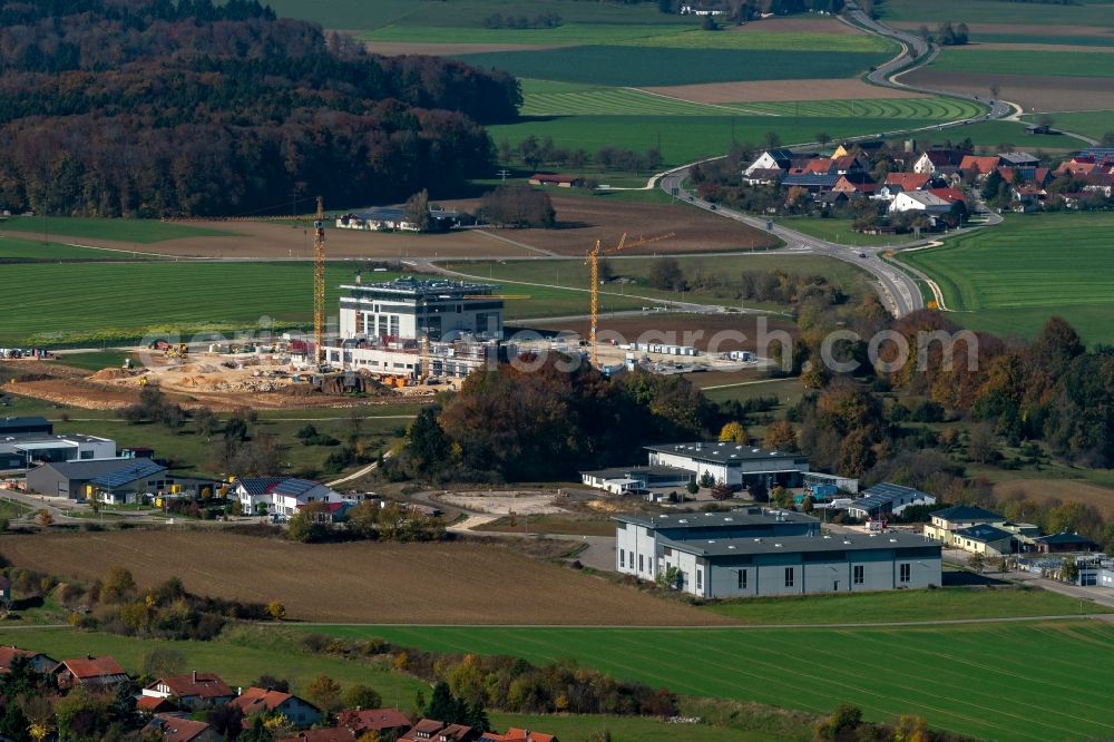Aerial image Blaubeuren - New building construction site in the industrial park of Falch in Blaubeuren in the state Baden-Wurttemberg, Germany