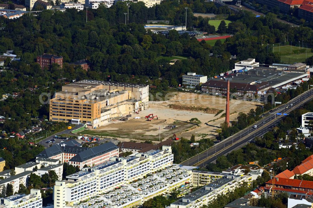Berlin from the bird's eye view: New building construction site in the industrial park Gewerbehoefequartier Go West on street Forckenbeckstrasse in the district Schmargendorf in Berlin, Germany