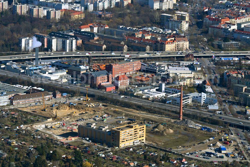 Aerial photograph Berlin - New building construction site in the industrial park Gewerbehoefequartier Go West on street Forckenbeckstrasse in the district Schmargendorf in Berlin, Germany