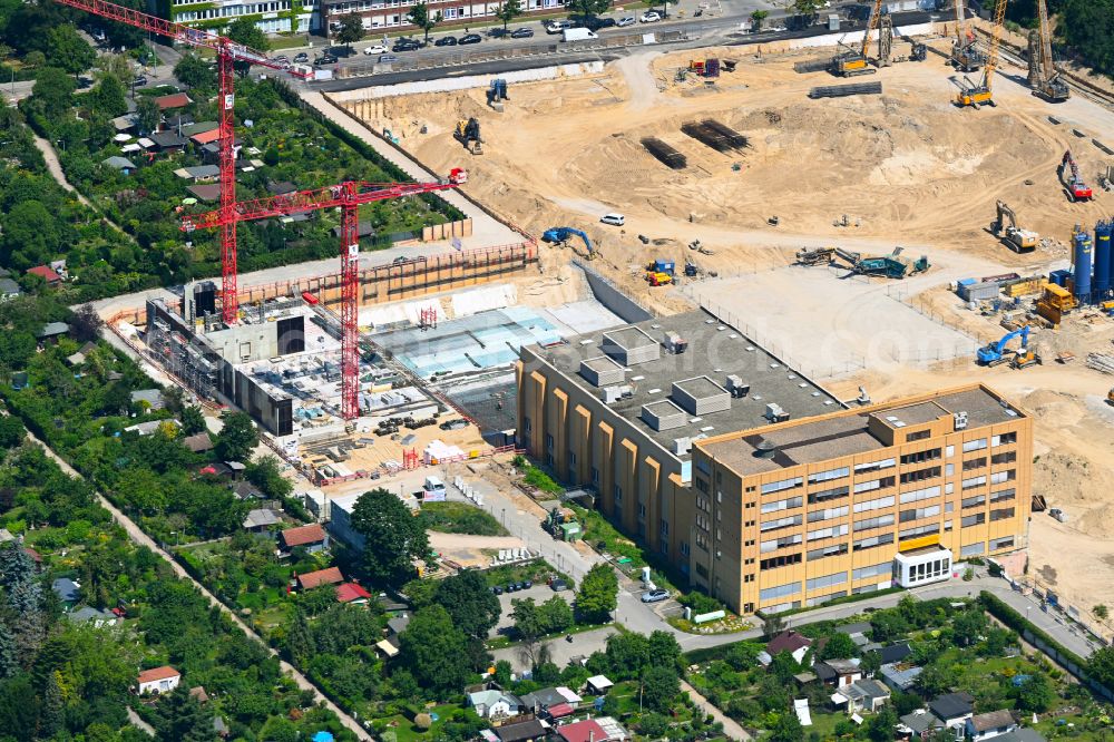 Berlin from above - New building construction site in the industrial park Gewerbehoefequartier Go West on street Forckenbeckstrasse in the district Schmargendorf in Berlin, Germany