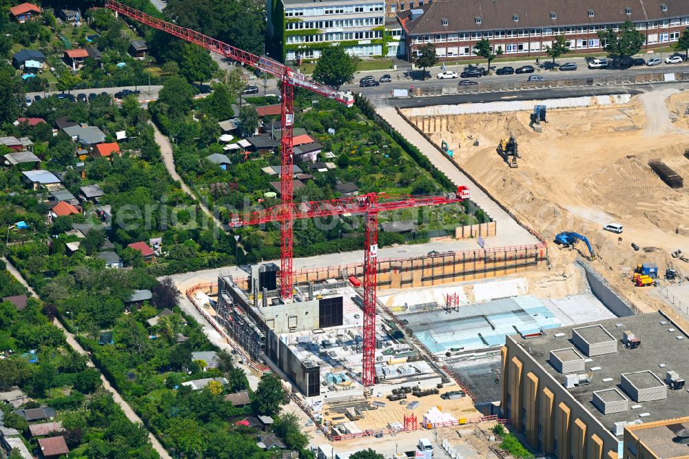 Berlin from the bird's eye view: New building construction site in the industrial park Gewerbehoefequartier Go West on street Forckenbeckstrasse in the district Schmargendorf in Berlin, Germany