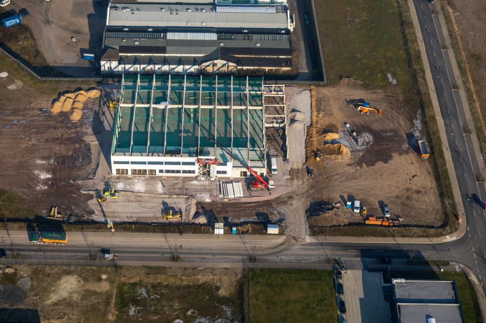 Aerial photograph Bochum - New building construction site in the industrial park Am Hellweg in Bochum in the state North Rhine-Westphalia, Germany