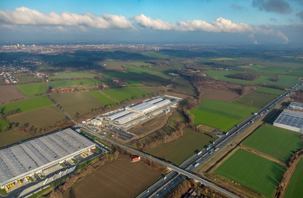 Aerial photograph Hamm - New building construction site in the industrial park InlogParc in the district Westerboenen in Hamm in the state North Rhine-Westphalia, Germany