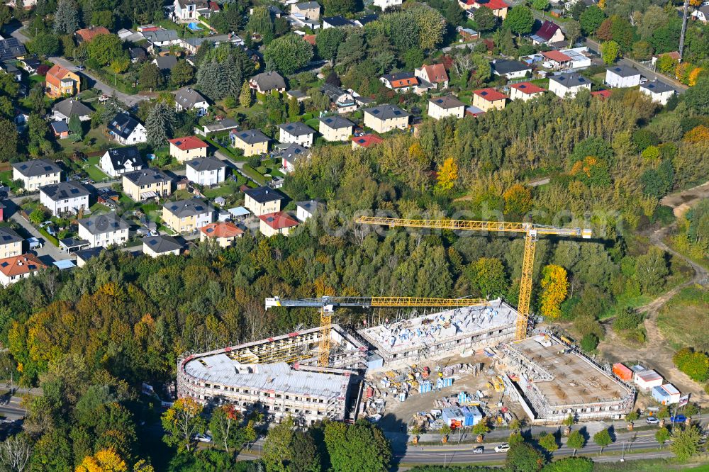 Aerial image Berlin - New building construction site in the industrial park Karo Neun on street Karower Damm in the district Blankenburg in Berlin, Germany