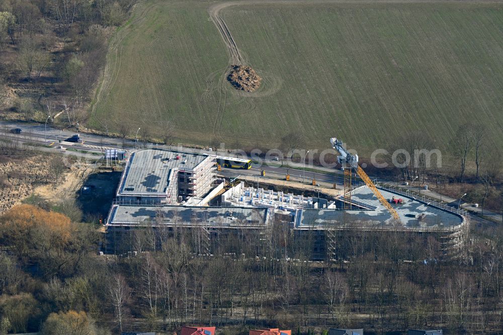 Aerial image Berlin - New building construction site in the industrial park Karo Neun on street Karower Damm in the district Blankenburg in Berlin, Germany
