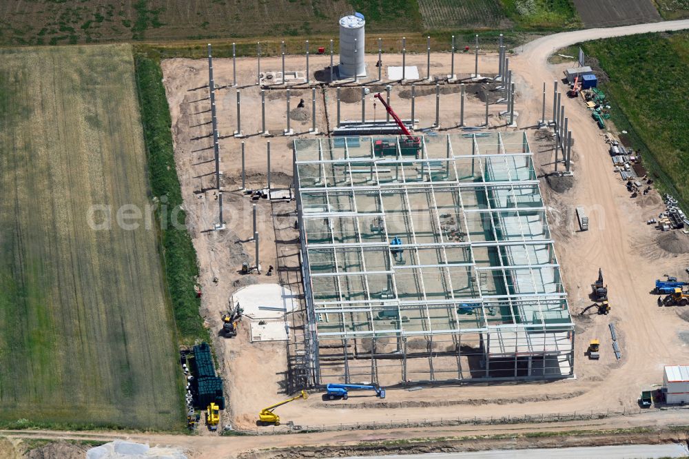 Aerial image Baiersdorf - New building construction site in the industrial park Muenchswiesen on street Jahnstrasse in Baiersdorf in the state Bavaria, Germany