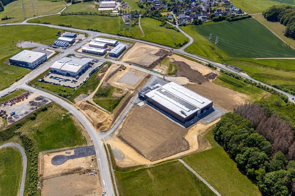 Altena from the bird's eye view: New building construction site in the industrial park Rosmarter Allee - Hemecker Weg in the district Rosmart in Altena in the state North Rhine-Westphalia, Germany
