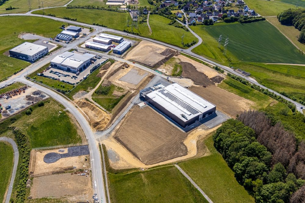 Aerial image Altena - New building construction site in the industrial park Rosmarter Allee - Hemecker Weg in the district Rosmart in Altena in the state North Rhine-Westphalia, Germany