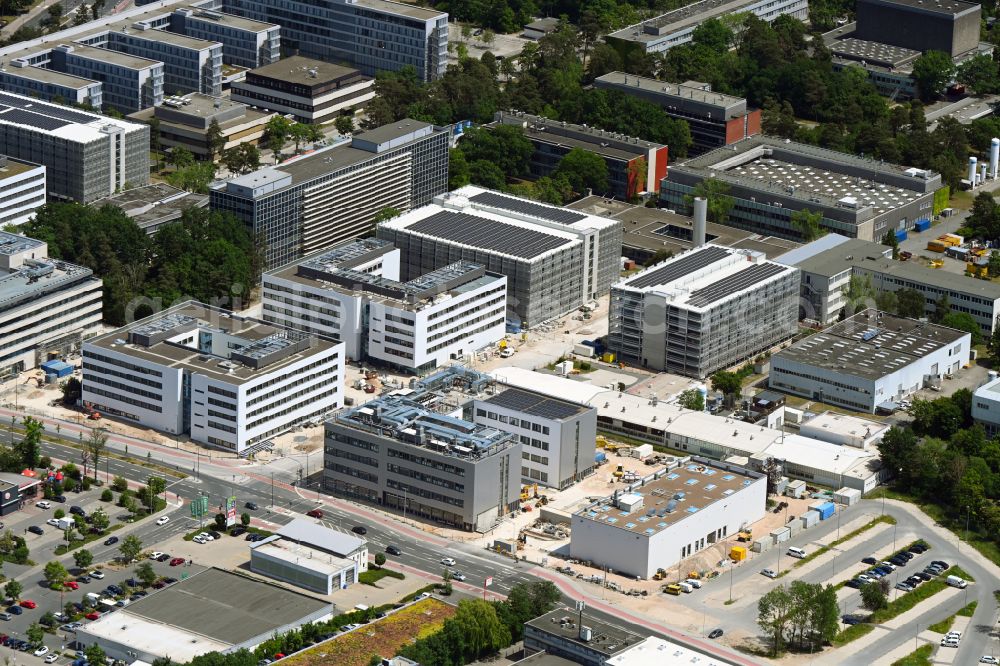 Erlangen from above - New building construction site in the industrial park Siemens- Campus in the district Bruck in Erlangen in the state Bavaria, Germany