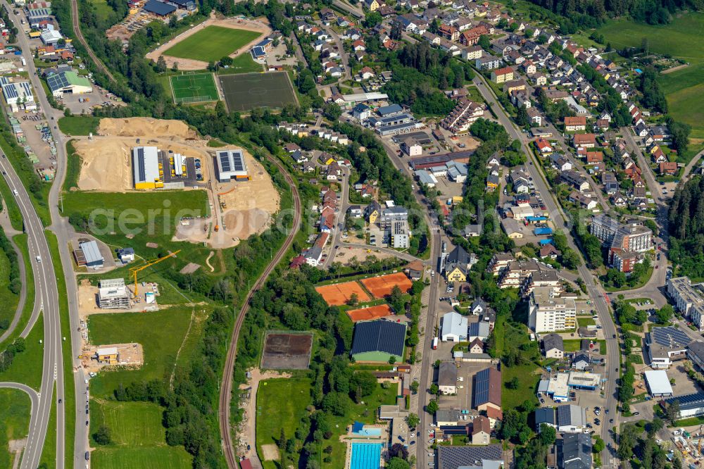 Aerial photograph Titisee-Neustadt - New building construction site in the industrial park on street Im Bildstoeckle in Titisee-Neustadt in the state Baden-Wuerttemberg, Germany