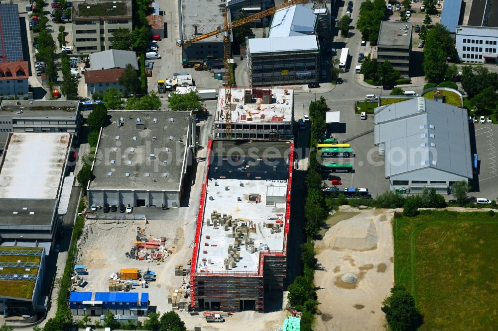Aerial photograph München - New building construction site in the industrial park on Waldmeisterstrasse in the district Feldmoching-Hasenbergl in Munich in the state Bavaria, Germany