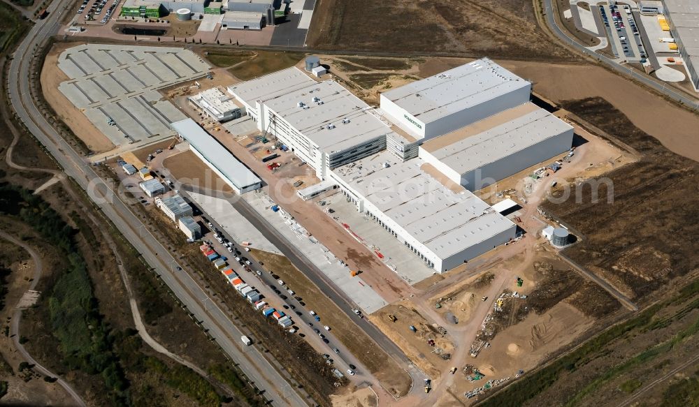 Aerial image Halle / Saale - New building - construction site on the factory premises - Aftermarket Kitting Operation in area Star Park in Halle / Saale in the state Saxony-Anhalt, Germany