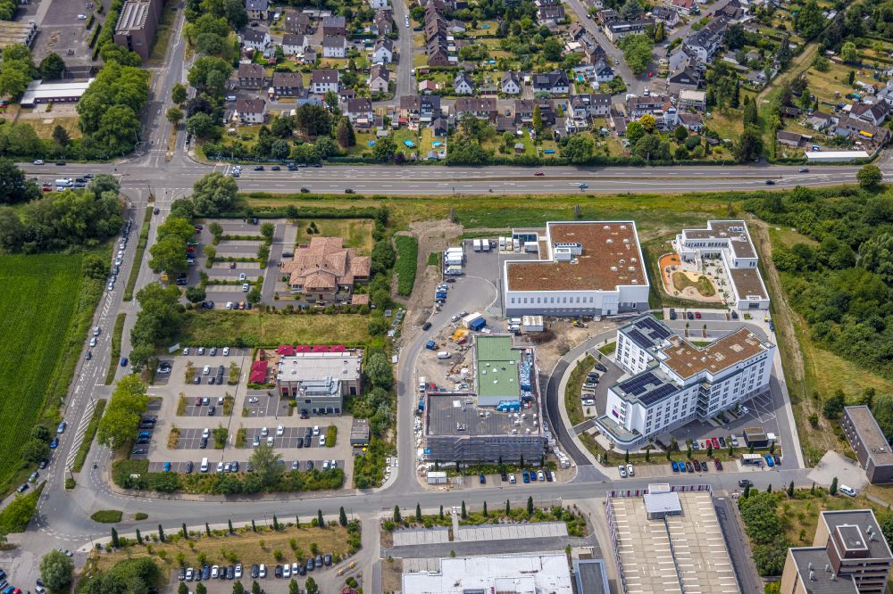 Aerial photograph Castrop-Rauxel - New construction site for a rehabilitation center of the rehabilitation clinic on street Grutholzallee in Castrop-Rauxel at Ruhrgebiet in the state North Rhine-Westphalia, Germany
