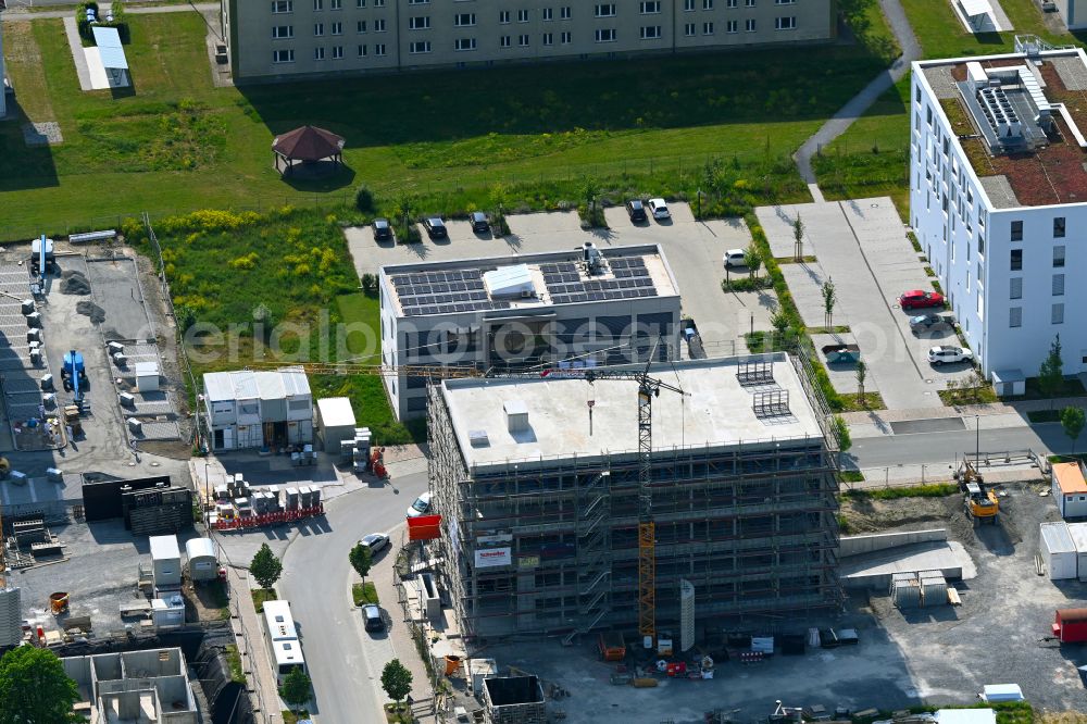 Würzburg from above - New construction site Administrative buildings of the state authority Bezirk Unterfranken on street John-Skilton-Strasse in the district Frauenland in Wuerzburg in the state Bavaria, Germany