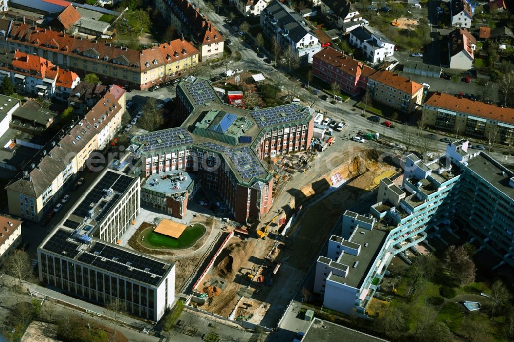 Aerial photograph Aschaffenburg - New construction site Administrative buildings of the state authority of Landratsamt in Aschaffenburg in the state Bavaria, Germany