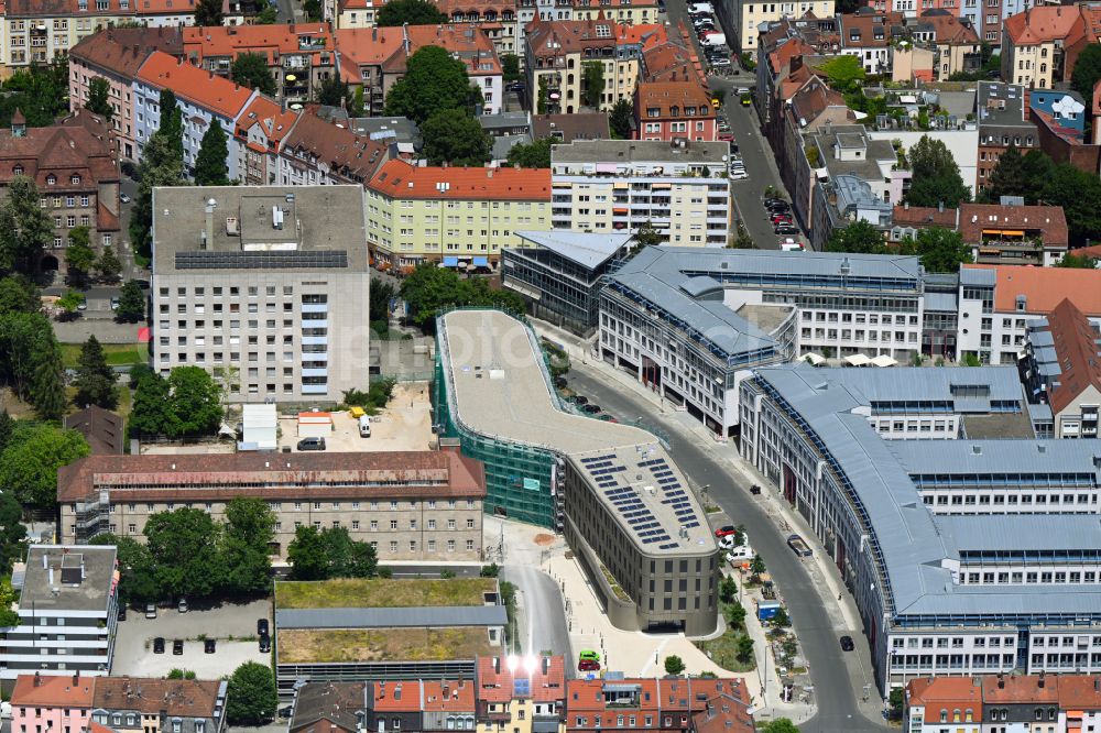 Nürnberg from above - New construction site Administrative buildings of the state authority Zentrum Bayern Familie and Soziales in the district Himpfelshof in Nuremberg in the state Bavaria, Germany