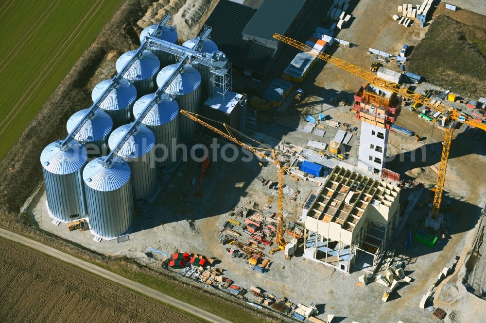 Aerial photograph Mindelheim - New construction - construction site on the buildings and production halls of the factory premises der A.G.H. - Agrarhandelsges. Mbh on Stillachstrasse in Mindelheim in the state Bavaria, Germany