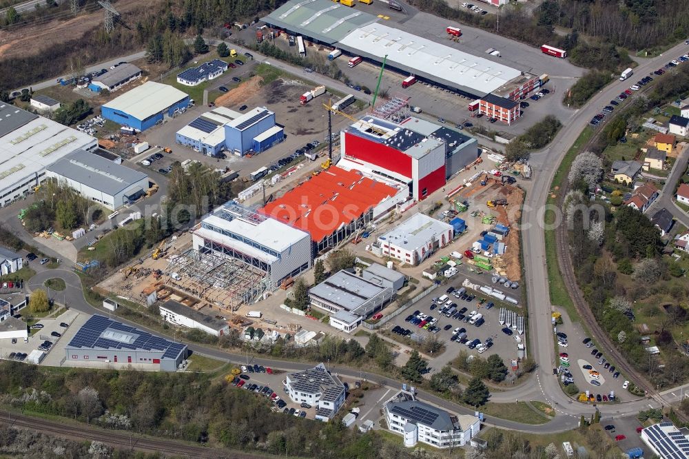 Bexbach from above - New building - construction site on the factory premises Fuchs & Hoffmann GmbH In of Kolling in the district Frankenholz in Bexbach in the state Saarland, Germany