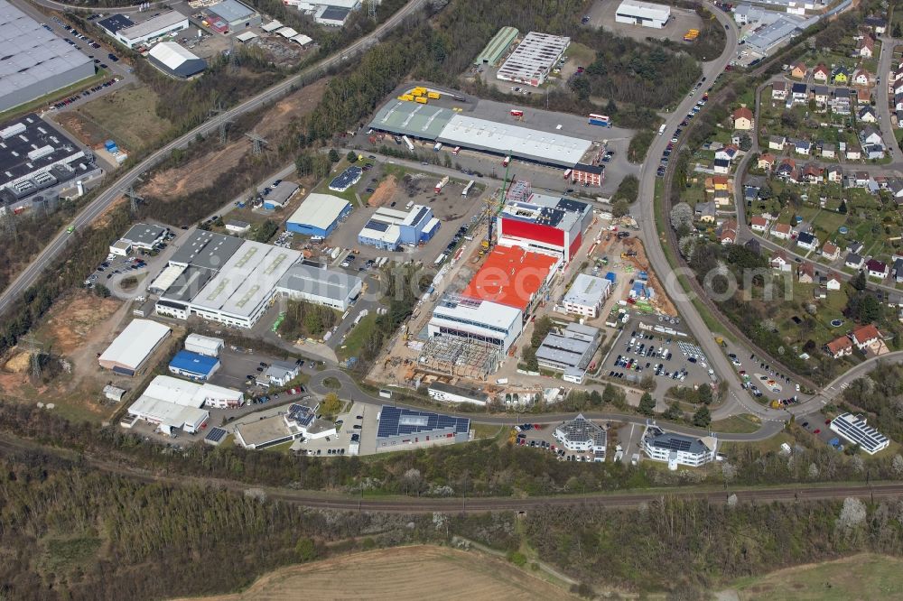 Aerial photograph Bexbach - New building - construction site on the factory premises Fuchs & Hoffmann GmbH In of Kolling in the district Frankenholz in Bexbach in the state Saarland, Germany