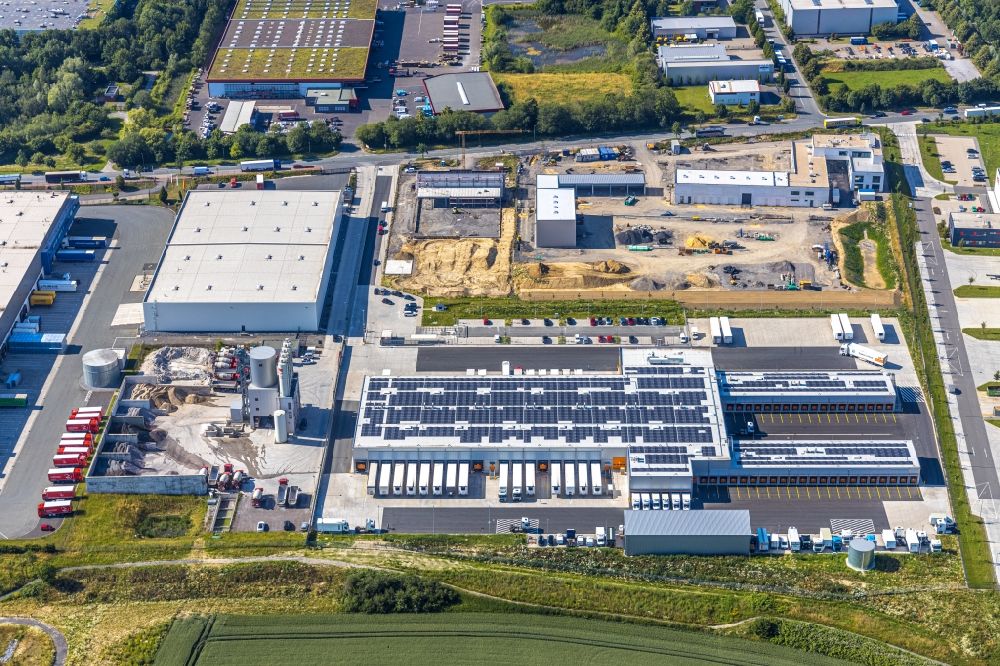 Aerial photograph Hamm - New building - construction site on the factory premises of the construction company Hugo Schneider GmbH on Oberallener Weg in Hamm in the state North Rhine-Westphalia, Germany