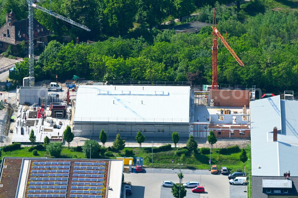 Schwetzingen from above - New building - construction site on the factory premises of Notion Systems GmbH on street Werkstrasse in the district Rheinau in Schwetzingen in the state Baden-Wuerttemberg, Germany